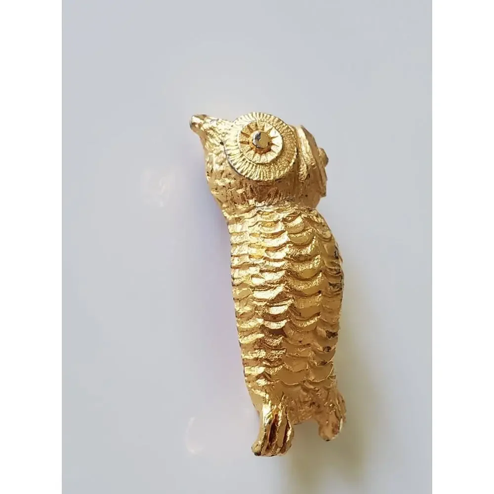 Vintage Gold-tone Owl Brooch